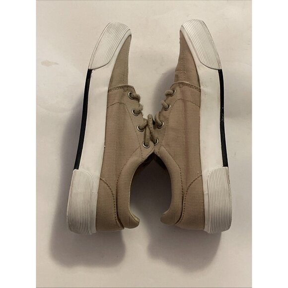 Boys Tan Polo Ralph Lauren Lace Up Canvas Sneaker Dress Shoes Size 4Y Logo - Picture 10 of 16